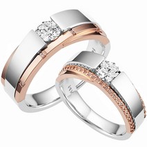 CL59928 로맨틱 White Pink Gold/14K커플링/평생A/S/커플링반지/이니셜공짜/