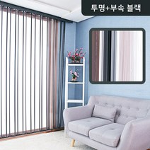 블라인드할인몰 투명 펄반투명 홀딩도어 8칼라, 02. 투명+부속 블랙