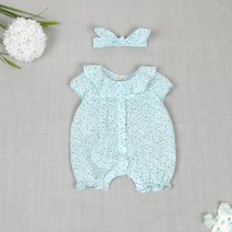 엔젤하트 ((민트안개꽃롬퍼2종)) 신생아 바디슈트 아기옷 남아 여아 남자 여자 6개월 12개월 백일 아기 돌 선물 임신 출산 우주복