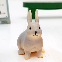 비오스 테라리움 동물 피규어 숲속 토끼 1P, 앉은토끼-그레이