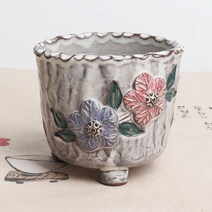 백상감 큰꽃 티스푼통