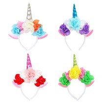 피플스파티 유니콘머리띠, 핑크, 1개