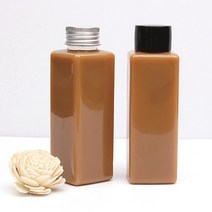 IW120 사각(중) 100ml 은색캡 100개 미니보틀 (약 가로x세로 3.6cm x 높이 11.1cm x 마개 2.4cm)