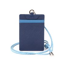 목걸이 카드지갑 사원증케이스 남자카드지갑 여자카드지갑 마뜨 이니셜 사피아노 소가죽 사원증 목걸이 아이디 카드홀더(스틸블루)w33035 가죽 카드목걸이