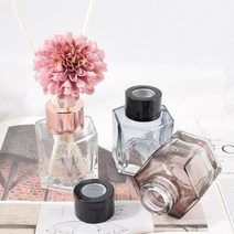 [캔들이케아] 50ml 육각 디퓨저 용기, 용기(투명)+캡(실버)