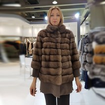 스타일루시 이태리 직수입 명품브랜드 넬로산티 러시안 세이블 코트