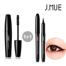 제이뮤 1+1번짐없는 아이+마스카라 아이라이너 마스카라, 브러쉬 블랙+브러쉬 브라운, 1개