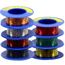 [크리앤조이] 에나멜선 0.35T (4M) 색상선택 - 에나멜전선 칼라철사 공예철사, FTE03 빨강색, 1개