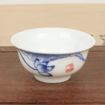 청화백자 연 찻잔