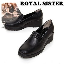 [RS]A1C 523 5cm 여성 가죽 통굽 웨지 부티 단화 슬립온 로퍼