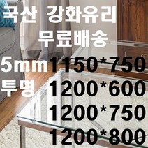 미니맥스 강화유리 식탁유리 1200*600, 5T 투명 1150*750