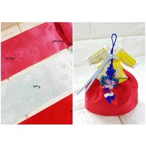 대빵 넓은 동백꽃 한복원단 리본(폭 10cm)/한복방향제, 레드