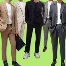 남자 간절기 수트셋업 정장 와이드 캐주얼