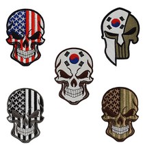 스컬 자수 패치 와펜 벨크로
