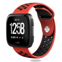 eGood Fitbit versa 버사 스포츠 밴드, 레드-블랙, 1개