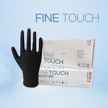 파인터치 블랙 니트릴 라텍스 다목적 장갑, 100매입