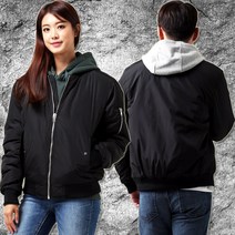 MRC 남성 여성 공용 블루종 블랙 패딩 항공점퍼