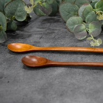남원춘향공방 옻칠 나무 주방 조리 도구 다용도 스푼 티스푼, 타원형 롱티스푼(대), 1개