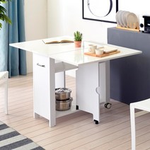 뉴800 접이식 식탁 확장형 이동식 테이블 기능성 식탁, 화이트(의자미포함)
