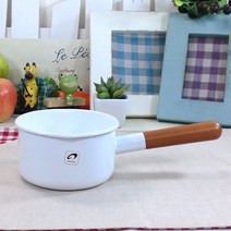 노다호로 법랑 밀크팬(POCHKA)(0.7L), 화이트, 26.6 x 13.4 x 7.4 cm