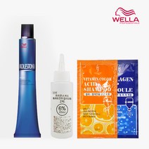 웰라 뉴콜레스톤 퍼펙트 퓨어컬러 염색약 80g + 산화제 100ml, 77/74 오렌지 브라운, 1세트