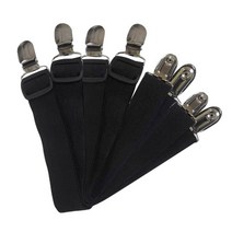 플라잉피그코리아 [고객인기상품] 침대 패드시트 러너 밀림방지 멜빵 고정집게 길이조절형(4P), 4p