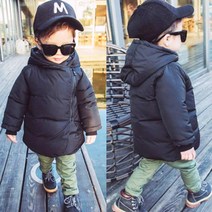 행복한초록 겨울 블랙후디 패딩점퍼(남녀공용)