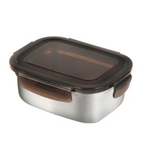 퀸센스 에리카 스텐 밀폐용기 직사각 모음, 1개, 500ml