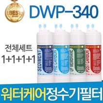 워터케어 DWP-340 고품질 정수기 필터 호환 전체세트, 선택2 - 11인치 한방향 1년세트(4+2+1+1=8개)