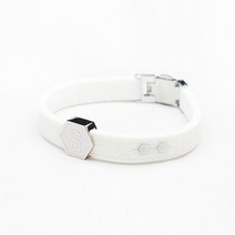 베르시안 스포츠형 게르마늄 팔찌 화이트스트랩, 화이트 + 실버