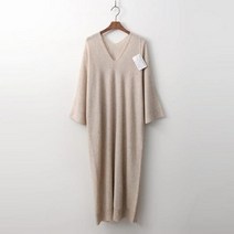 Hoega Cashmere N Wool V-Neck Do Long Dress-더지니[무료배