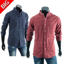 동대문스타일 빅사이즈 L~4XL 남자 긴팔 캐주얼셔츠 남성 체크남방 GT잔체크