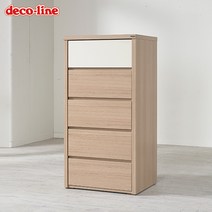 데코라인 두툼 640 5단서랍장, 월넛아이보리