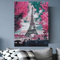 큐브아트 보석십자수 에펠탑전경(40x50cm전체원형)