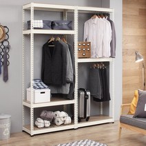 스피드랙 행거 3단 1000 x 400 x2100mm (봉 2개), 화이트