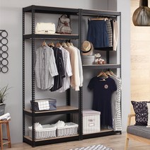 스피드랙 행거 3단 1000 x 400 x2100mm (봉 2개), 블랙