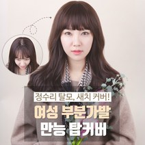 가발닷컴 만능탑커버 여자 부분 가발 탈모 여성 정수리 커버 부분가발, 인모믹스 자연검정, 1개