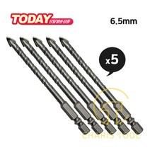 라보르 임팩용 타일기리 6.5mm 유리기리 육각 샹크 타일비트 유리비트 임팩타일 드릴 LABOR 카리스툴, 5개