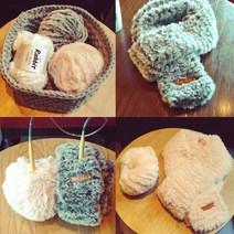 복실복실 인조퍼 털실 목도리 뜨개세트 DIY키트 겨울 뜨개실 굵은실, 블랙, 1세트