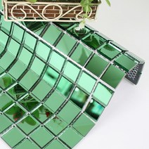모네스페스 점착식 미러거울모자이크타일 그린녹경25mm(1장), 접착식모자이크타일 1장