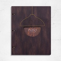 디자인13651 바인더 메뉴판 식당 레스토랑 카페 메뉴북 A4 외 투명 속지, A4 - 다크월넛