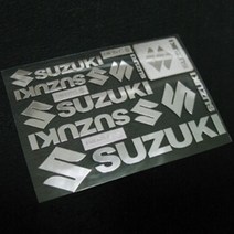 스즈키 금속튜닝 바이크 스티커 suzuki, C사이즈 실버