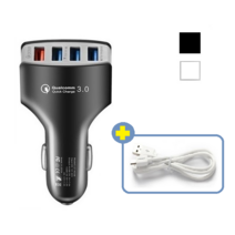 -모션8 모션 킥차지3.0 차량용USB 고속충전기 고속케이블포함, 블랙 +5핀충전케이블