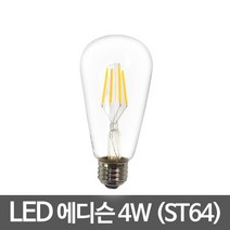 동성조명 레일조명 레일 레일등기구 인테리어조명, [전구] 19. LED에디슨 ST64 4W 전구색