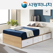 린츠 멀티 수납형 침대 프레임_슈퍼싱글_sj, 색상:SS/오크화이트/매트리스별매