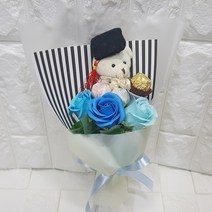 영하우스 졸업꽃다발 기획상품 학사모곰돌이꽃다발 유치원졸업 학사모 곰돌이볼펜꽃다발, 블루