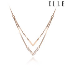 [엘르주얼리] 브이라인두줄목걸이 ELBRNN027