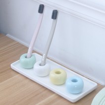 에코컴퍼니 간편한 무지 도자기 칫솔꽃이, 민트+블루, 2개입