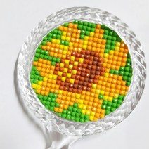 조이십자수 손거울 열쇠고리패키지 보석자수패키지 비즈diy 큐빅십자수 보석 십자수, [보석] 아크릴손거울(보석자수)-해바라기-ydb0153, 1세트