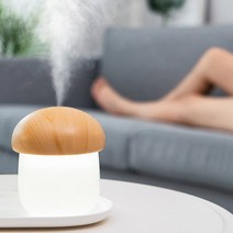 버섯 무드등 LED 가습기, 블랙